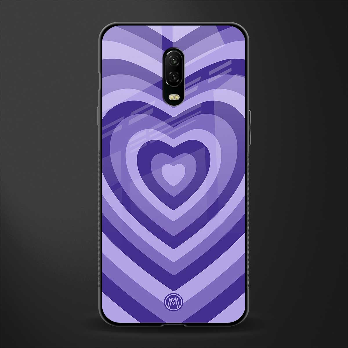 y2k purple hearts aesthetic glass case for oneplus 6t image