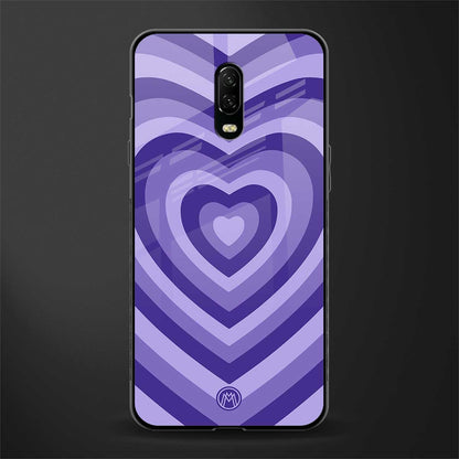 y2k purple hearts aesthetic glass case for oneplus 6t image