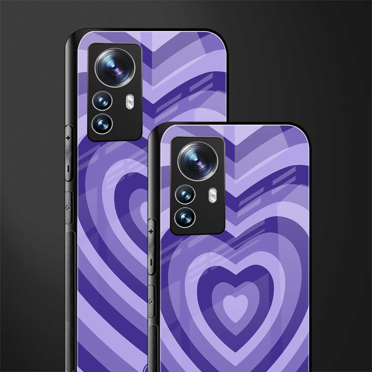 y2k purple hearts aesthetic back phone cover | glass case for xiaomi 12 pro