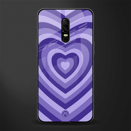 y2k purple hearts aesthetic glass case for oneplus 6 image