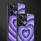 y2k purple hearts aesthetic back phone cover | glass case for oppo reno 8 pro