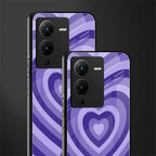 y2k purple hearts aesthetic back phone cover | glass case for vivo v25 pro 5g