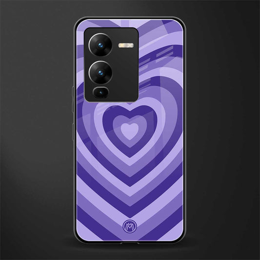 y2k purple hearts aesthetic back phone cover | glass case for vivo v25 pro 5g