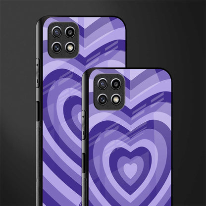 y2k purple hearts aesthetic back phone cover | glass case for samsung galaxy f42