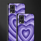 y2k purple hearts aesthetic back phone cover | glass case for vivo v21e 4g