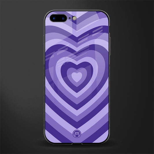 y2k purple hearts aesthetic glass case for iphone 8 plus image