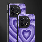 y2k purple hearts aesthetic back phone cover | glass case for oneplus 11