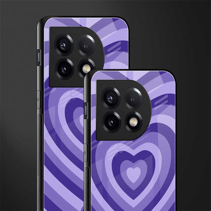 y2k purple hearts aesthetic back phone cover | glass case for oneplus 11