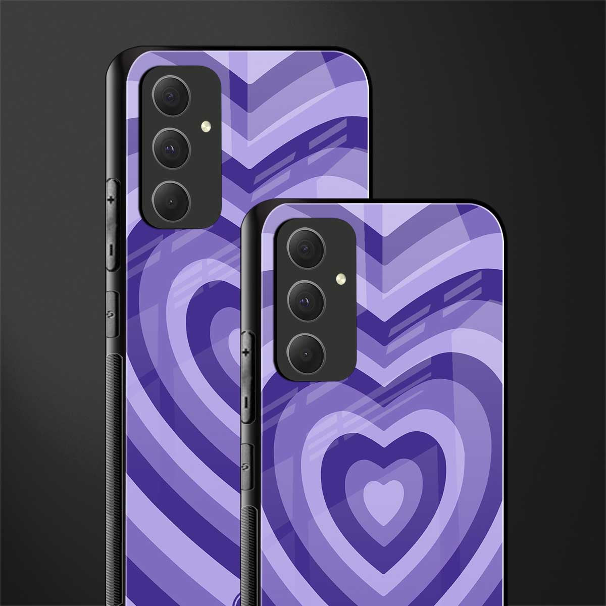 y2k purple hearts aesthetic back phone cover | glass case for samsung galaxy a54 5g