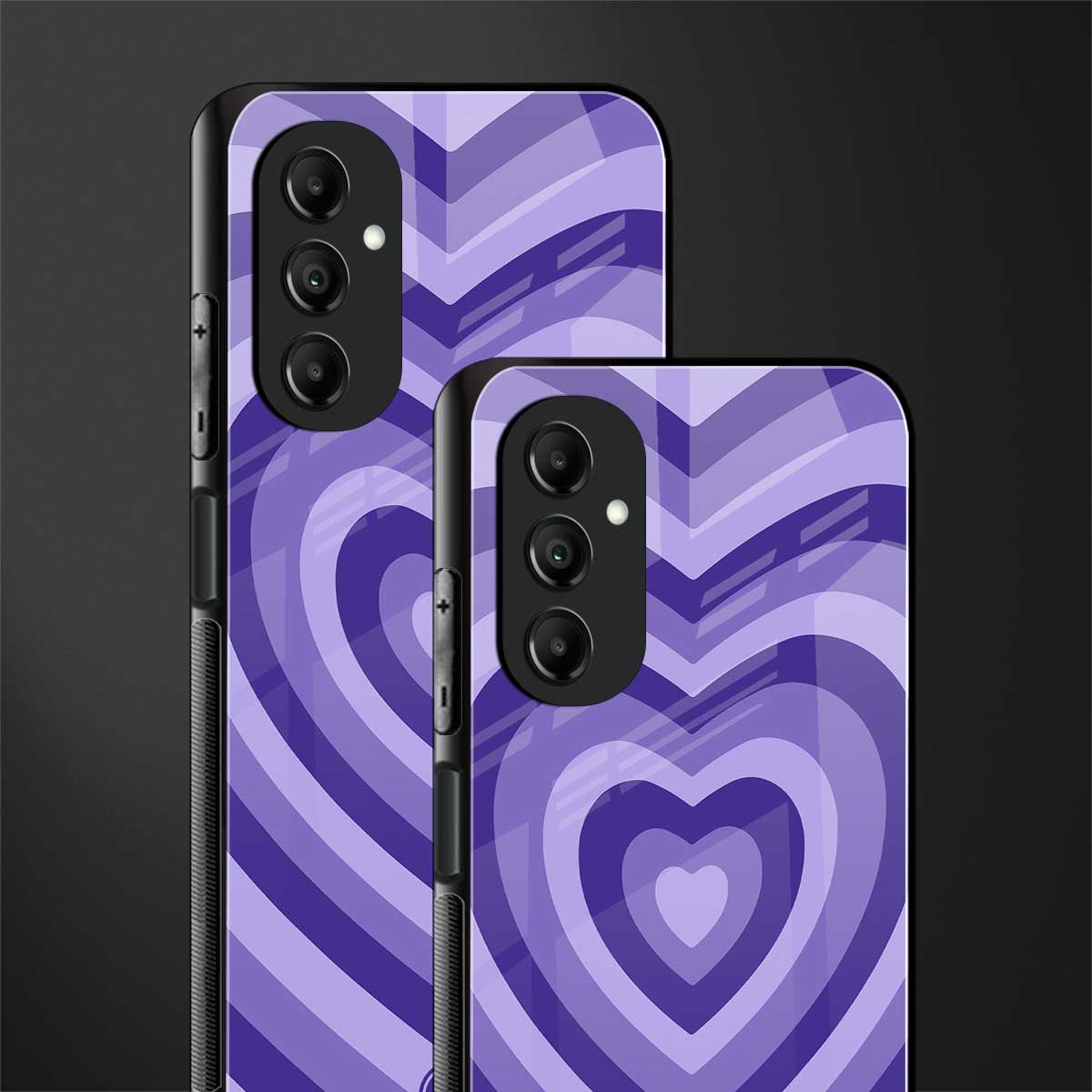 y2k purple hearts aesthetic back phone cover | glass case for samsung galaxy a14 5g