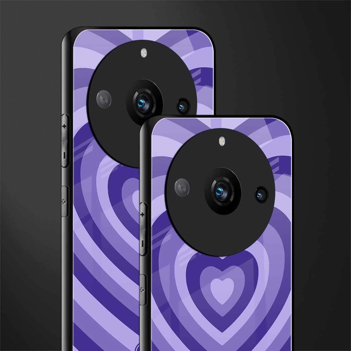 y2k purple hearts aesthetic back phone cover | glass case for realme 11 pro 5g