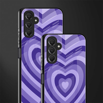 y2k purple hearts aesthetic back phone cover | glass case for samsun galaxy a24 4g