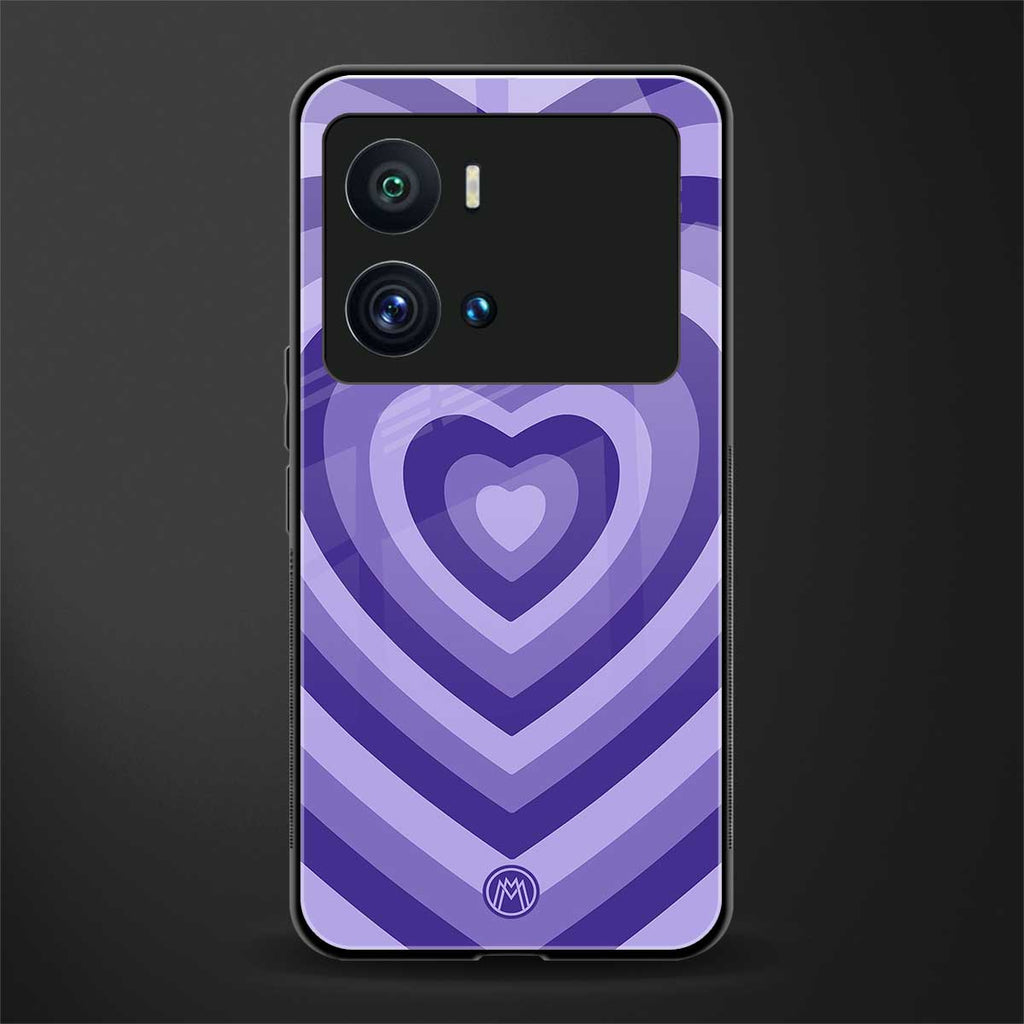 y2k purple hearts aesthetic back phone cover | glass case for iQOO 9 Pro