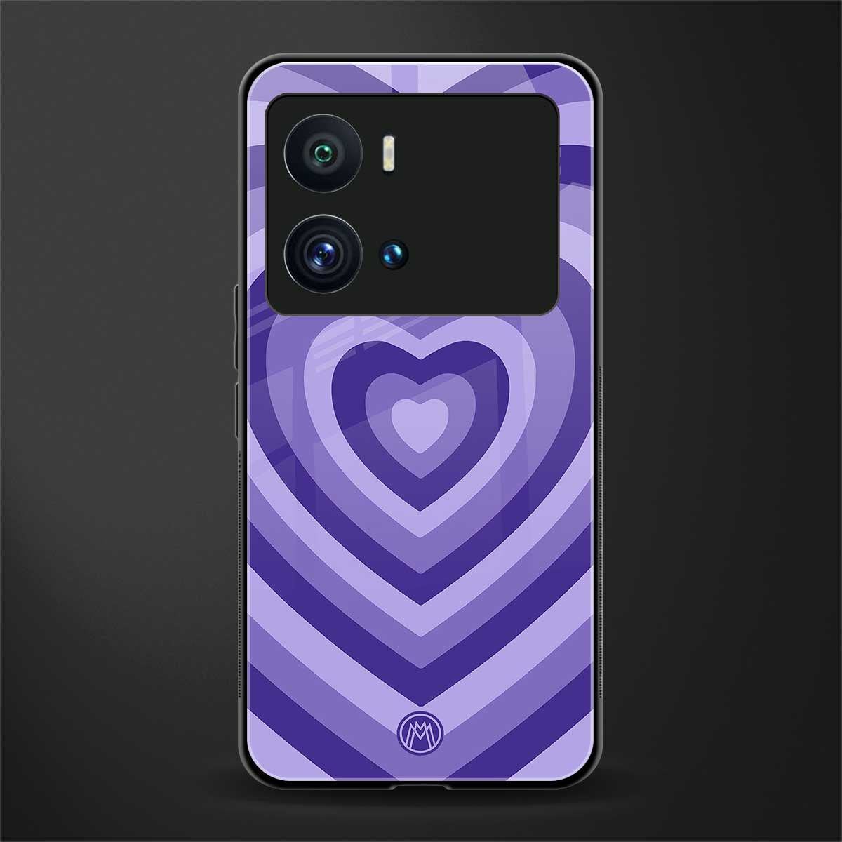 y2k purple hearts aesthetic back phone cover | glass case for iQOO 9 Pro