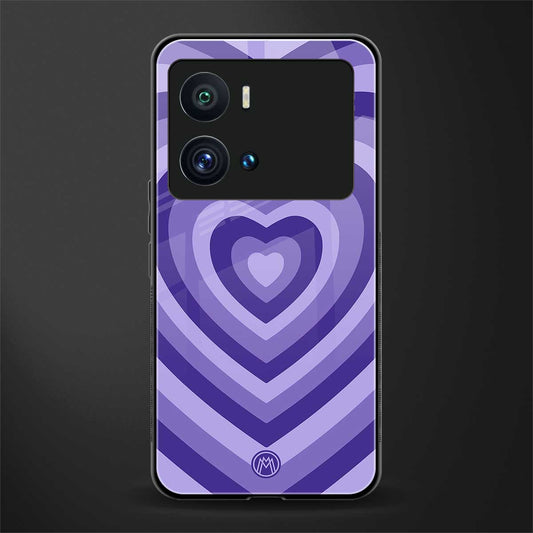 y2k purple hearts aesthetic back phone cover | glass case for iQOO 9 Pro