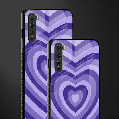 y2k purple hearts aesthetic glass case for oneplus nord ac2001 image-2