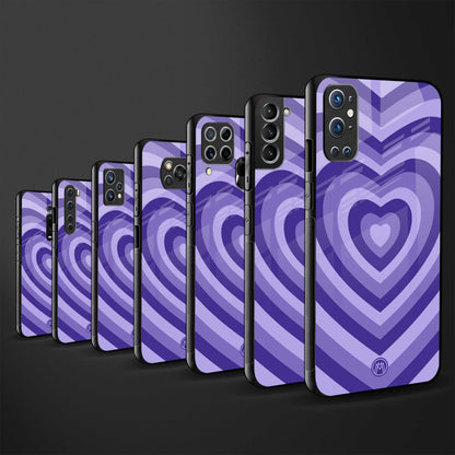 y2k purple hearts aesthetic glass case for vivo y15s image-3