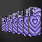 y2k purple hearts aesthetic glass case for redmi 9 power image-3