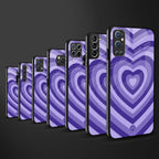y2k purple hearts aesthetic glass case for realme 5 pro image-3