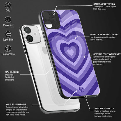 y2k purple hearts aesthetic glass case for iphone 14 pro max image-4