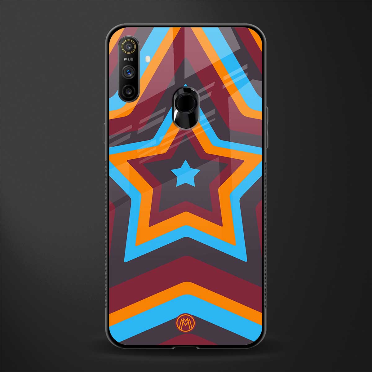 y2k red blue stars glass case for realme narzo 20a image
