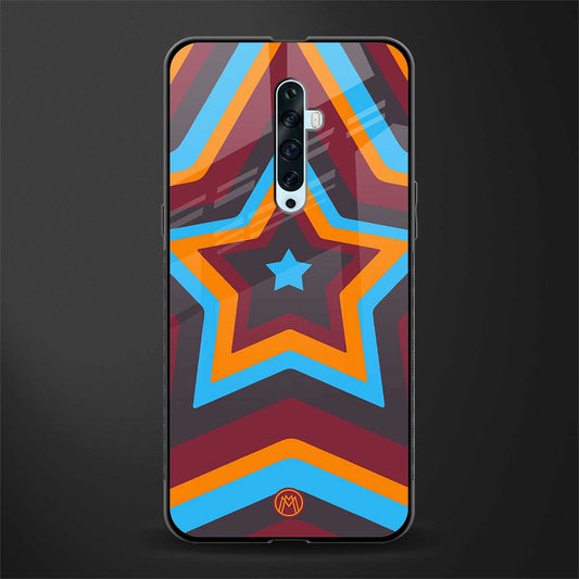 y2k red blue stars glass case for oppo reno 2f image