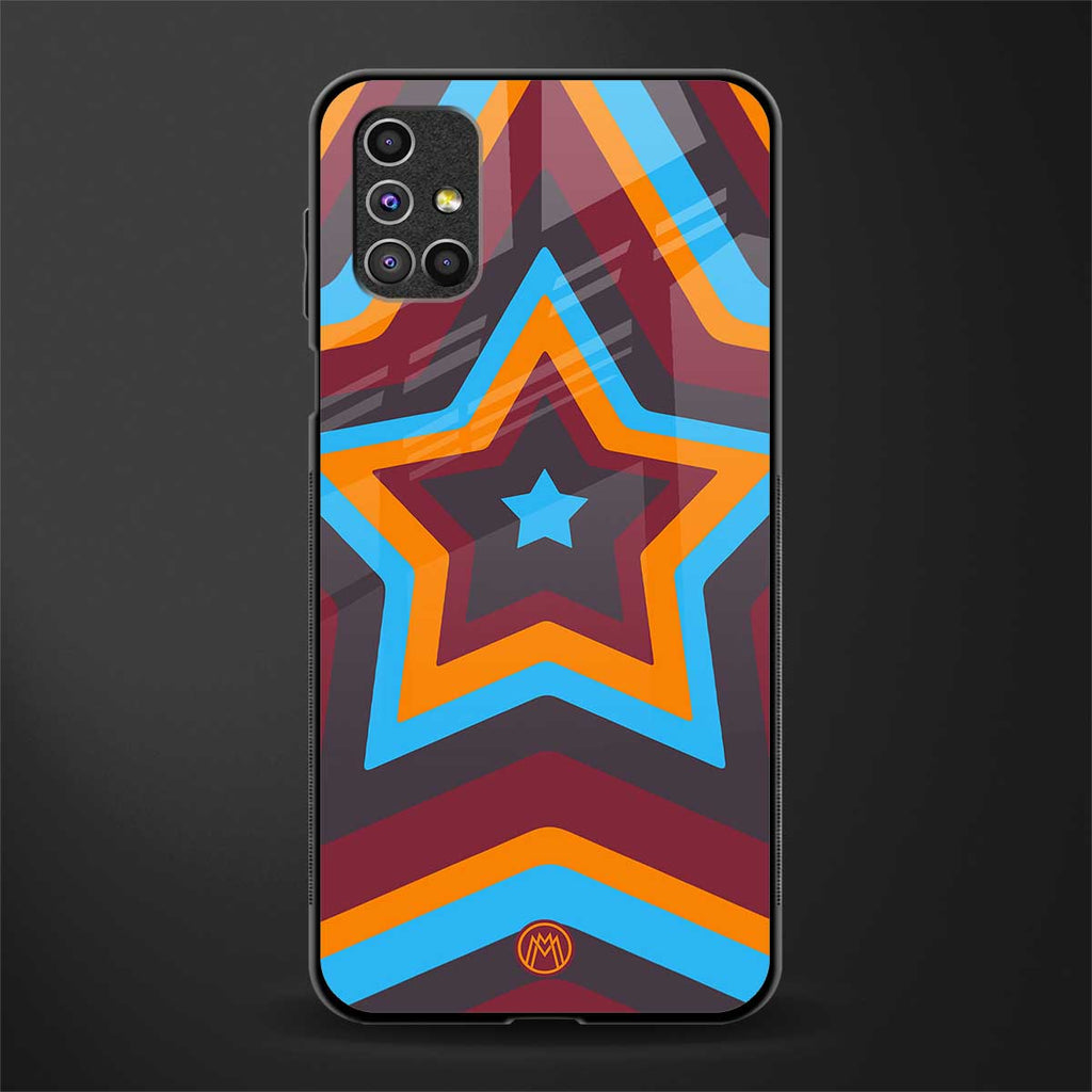 y2k red blue stars glass case for samsung galaxy m51 image