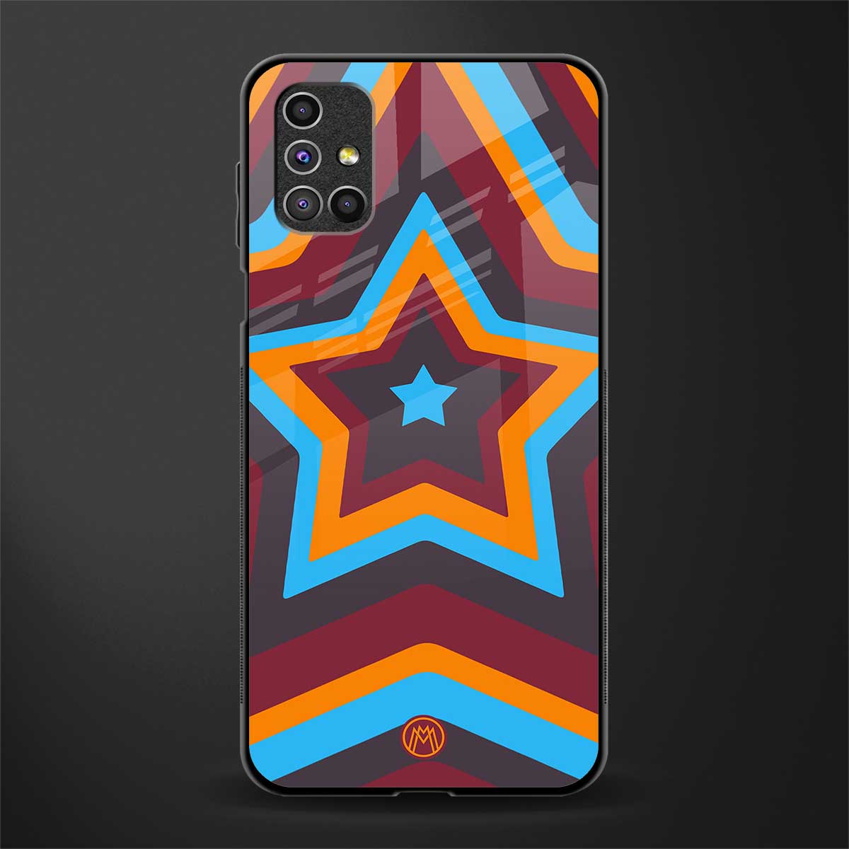 y2k red blue stars glass case for samsung galaxy m51 image