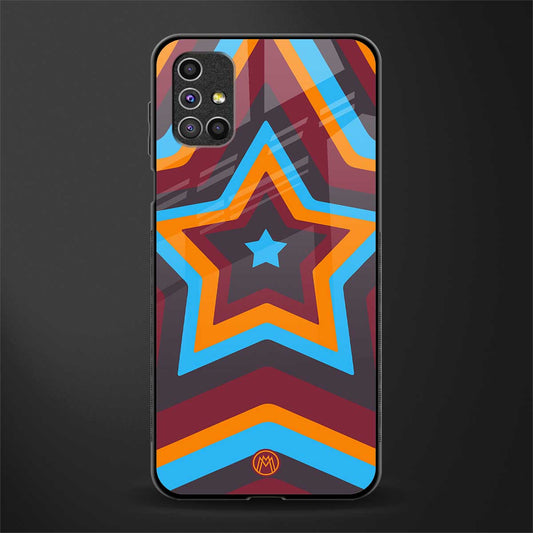 y2k red blue stars glass case for samsung galaxy m51 image