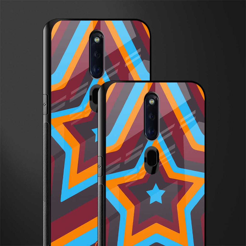 y2k red blue stars glass case for oppo f11 pro image-2