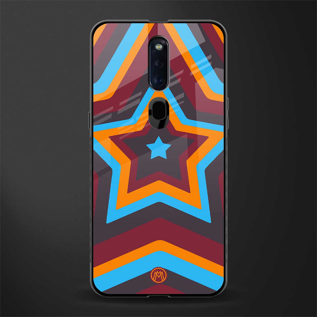 y2k red blue stars glass case for oppo f11 pro image
