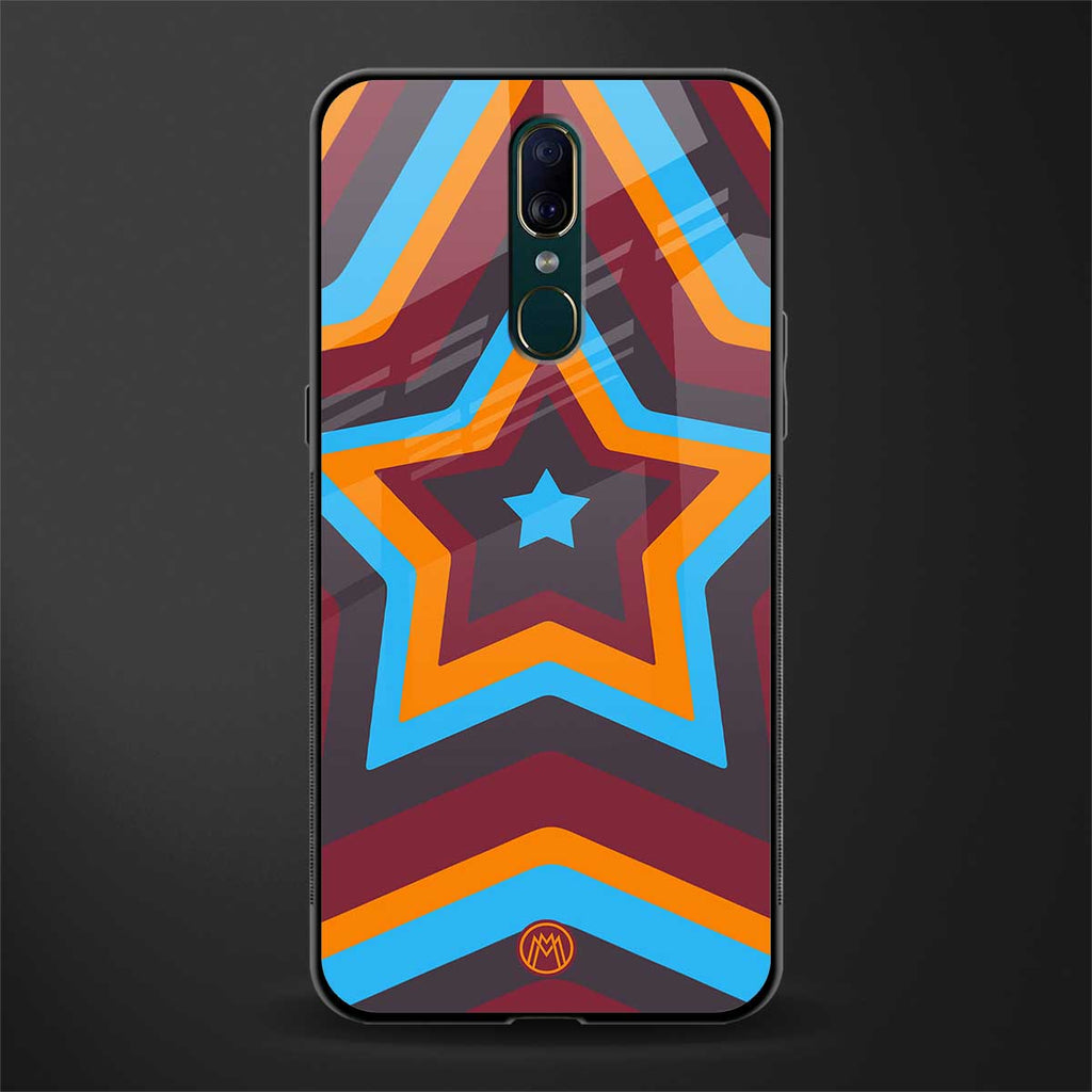 y2k red blue stars glass case for oppo a9 image