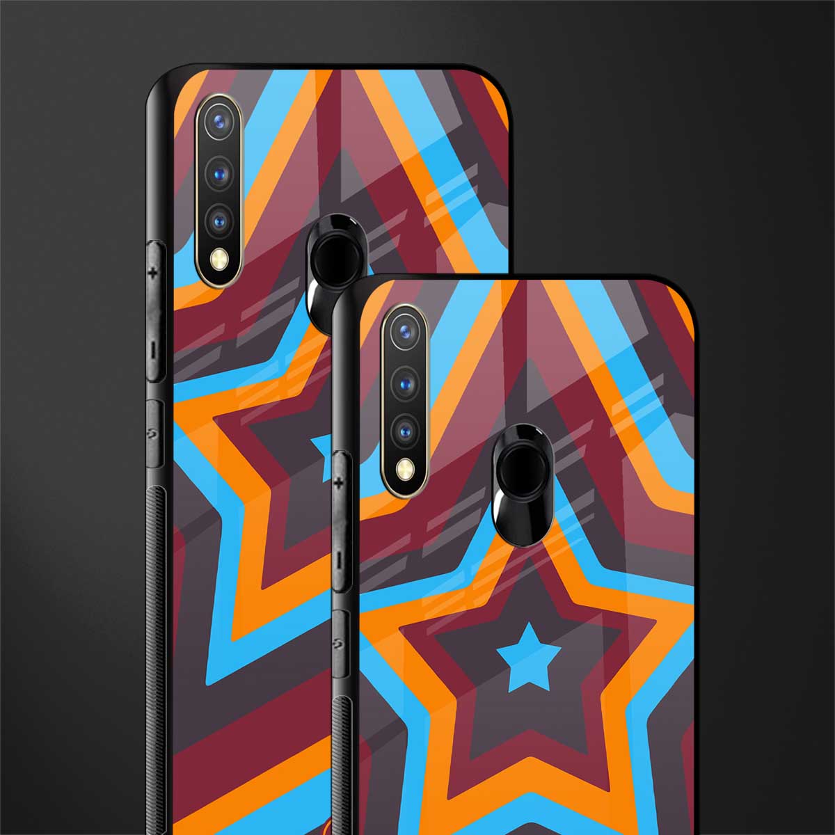 y2k red blue stars glass case for vivo y19 image-2