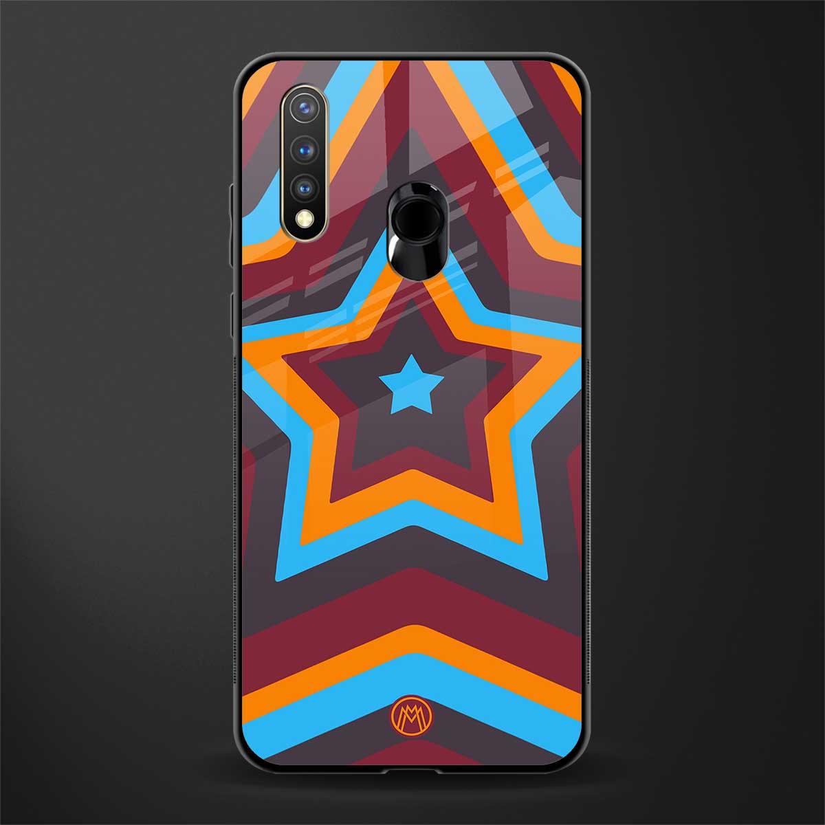y2k red blue stars glass case for vivo y19 image