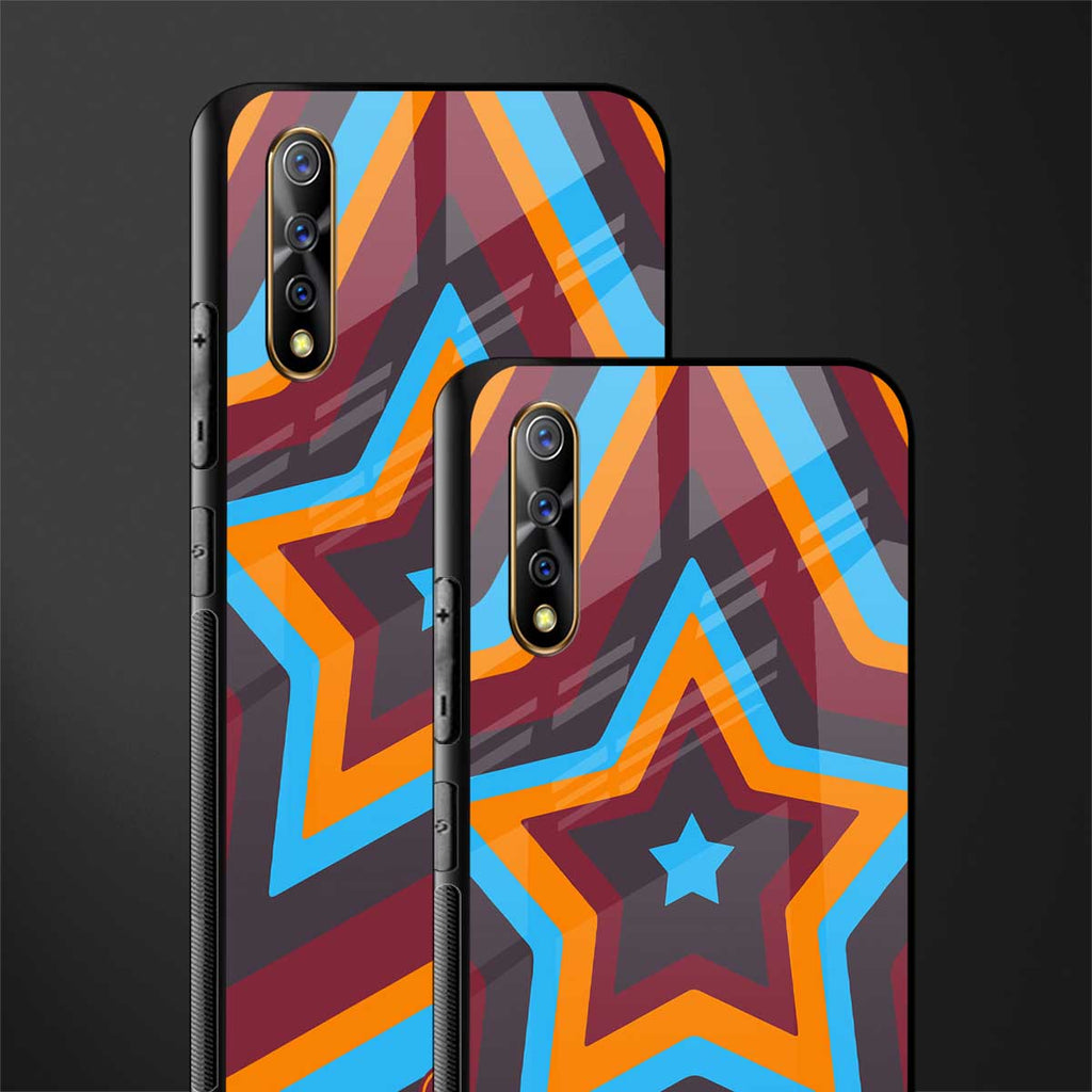 y2k red blue stars glass case for vivo s1 image-2