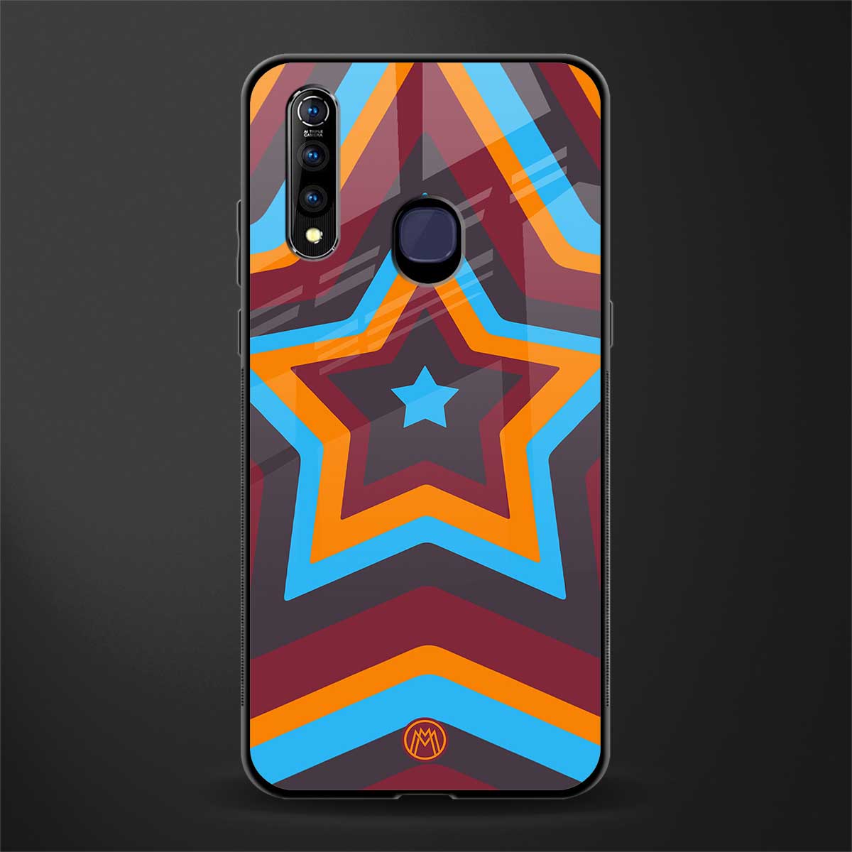y2k red blue stars glass case for vivo z1 pro image