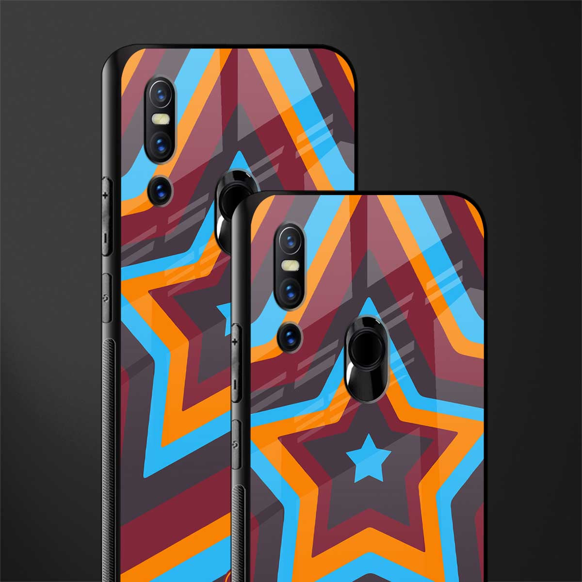 y2k red blue stars glass case for vivo v15 image-2