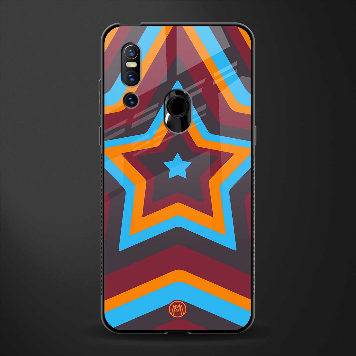 y2k red blue stars glass case for vivo v15 image