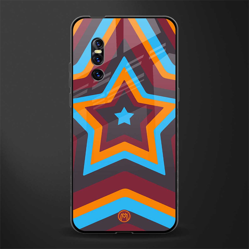 y2k red blue stars glass case for vivo v15 pro image