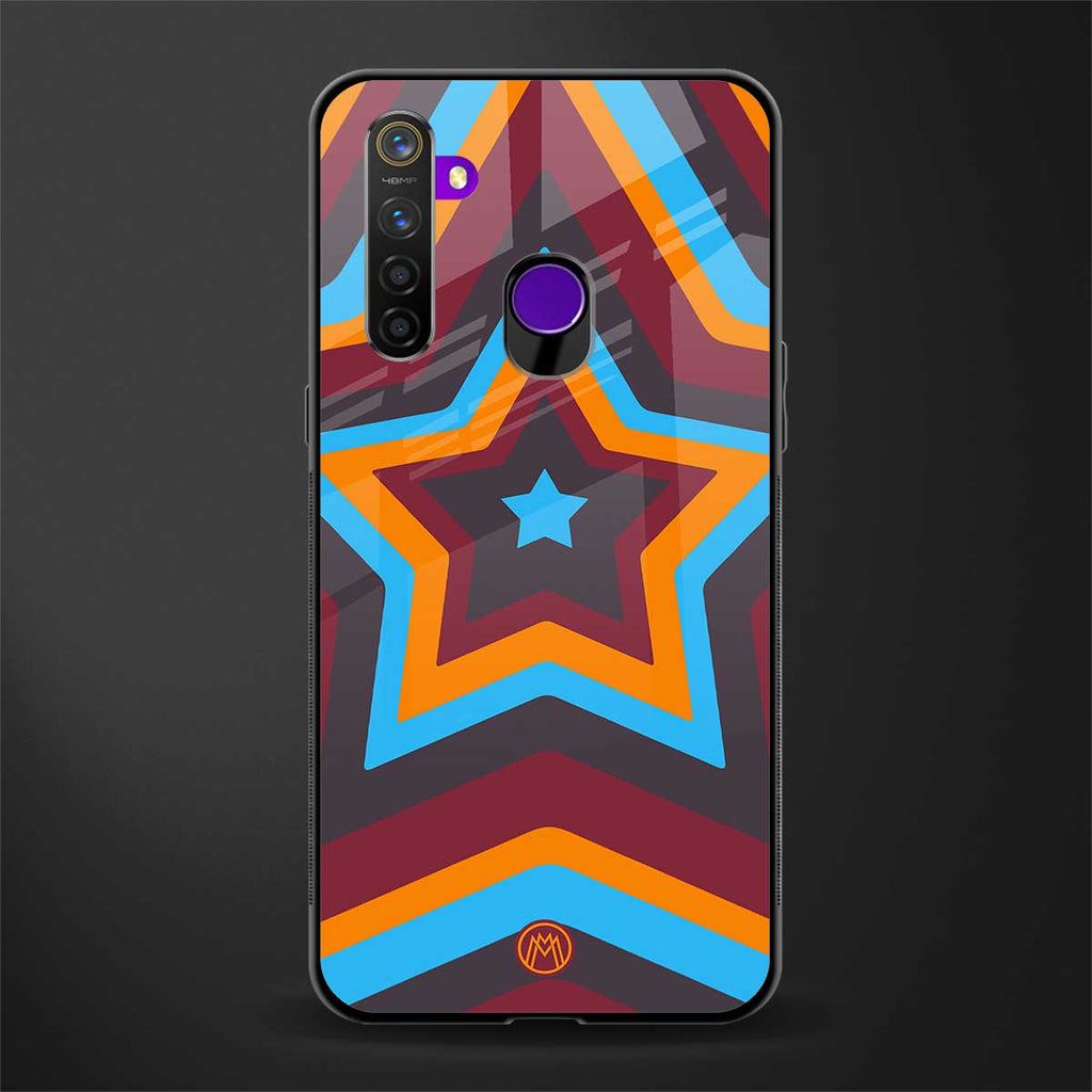 y2k red blue stars glass case for realme 5 pro image