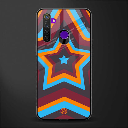 y2k red blue stars glass case for realme 5i image
