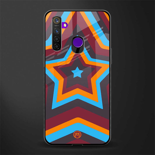 y2k red blue stars glass case for realme 5i image