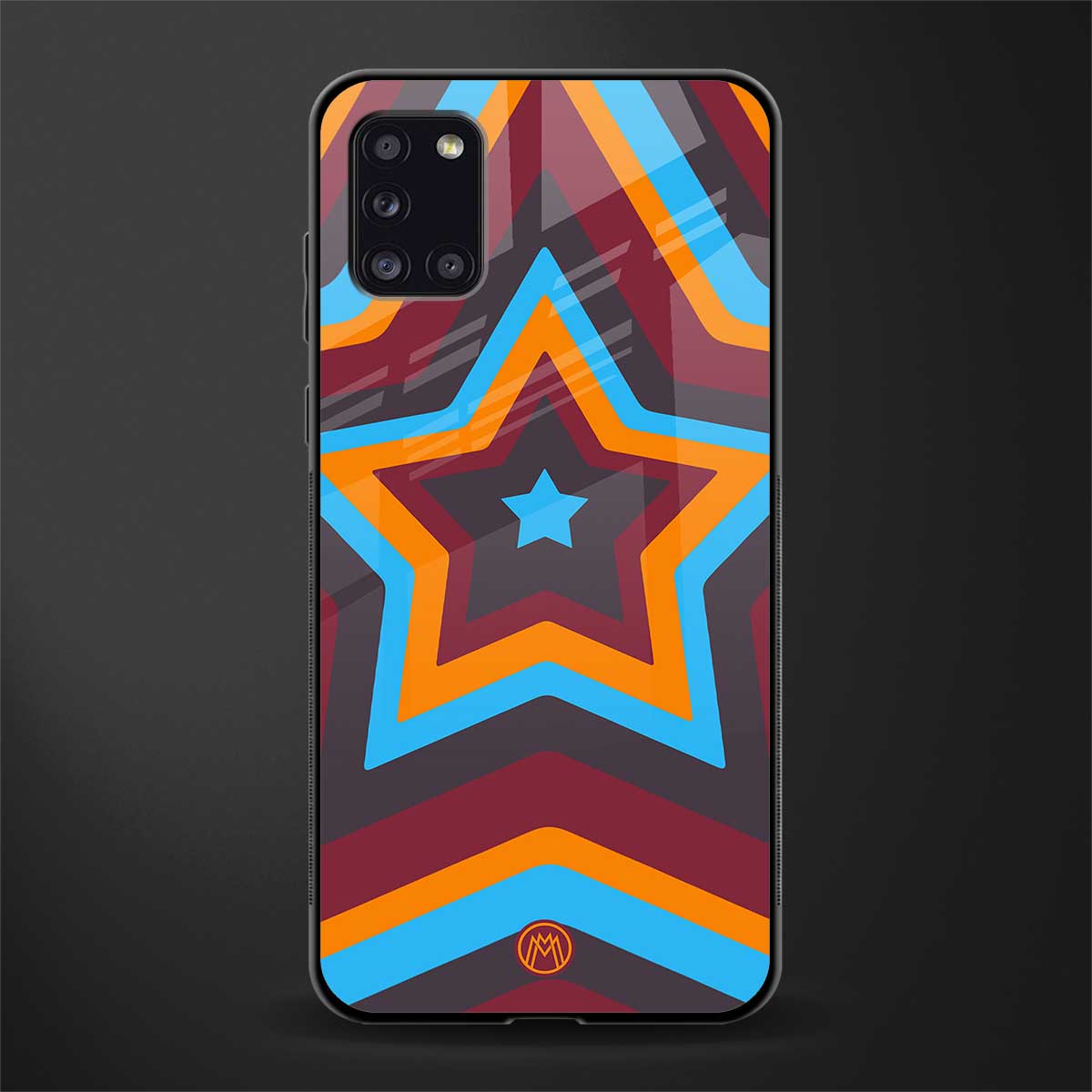 y2k red blue stars glass case for samsung galaxy a31 image