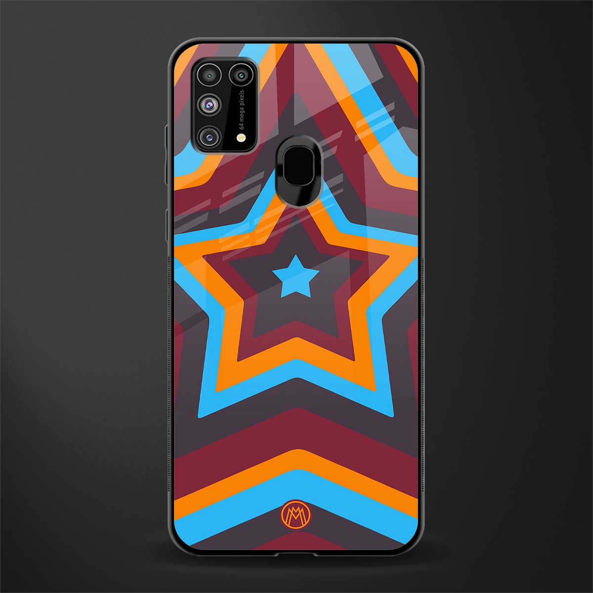 y2k red blue stars glass case for samsung galaxy m31 image