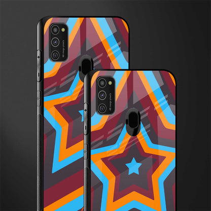 y2k red blue stars glass case for samsung galaxy m30s image-2
