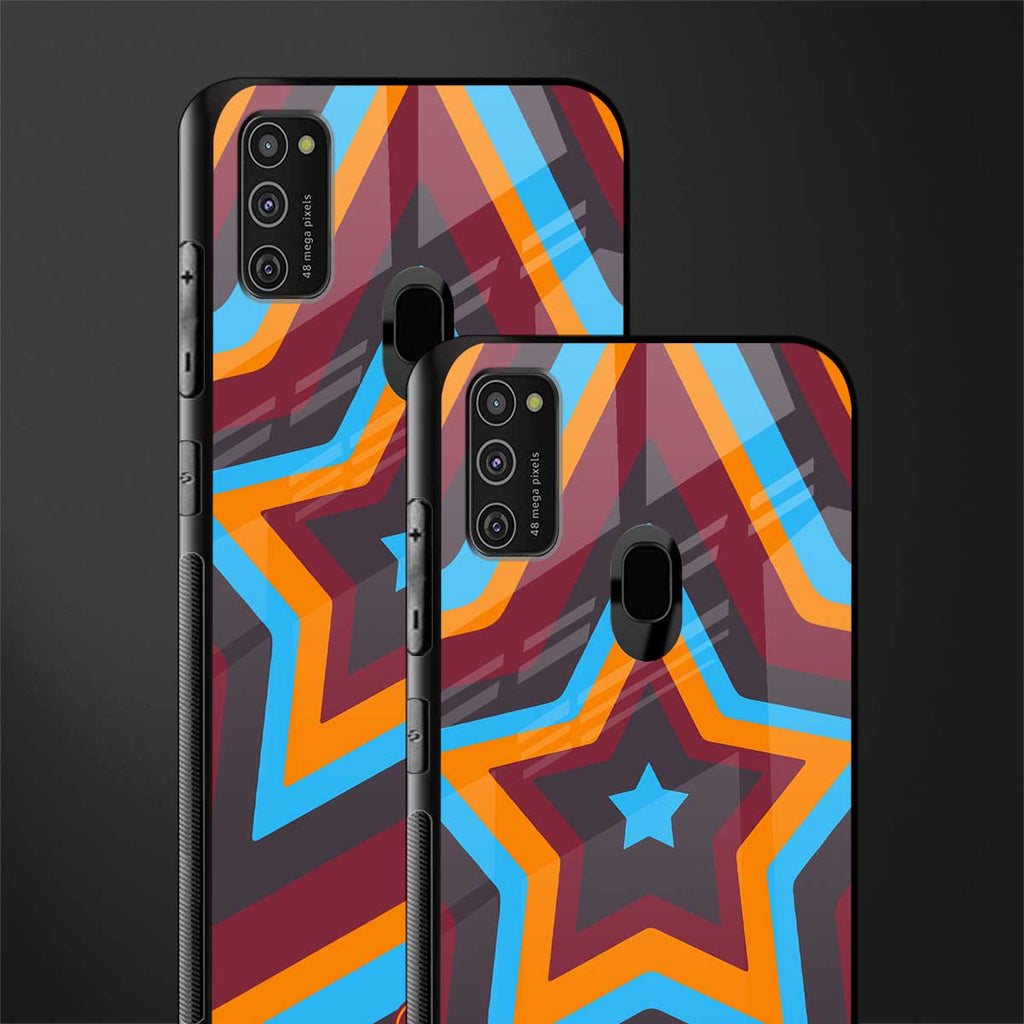 y2k red blue stars glass case for samsung galaxy m21 image-2
