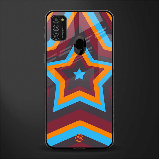 y2k red blue stars glass case for samsung galaxy m30s image