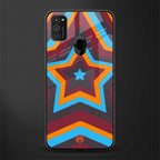 y2k red blue stars glass case for samsung galaxy m21 image