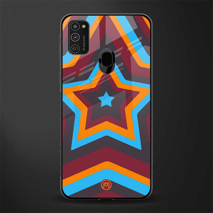y2k red blue stars glass case for samsung galaxy m21 image
