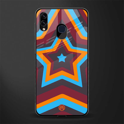 y2k red blue stars glass case for samsung galaxy a20 image